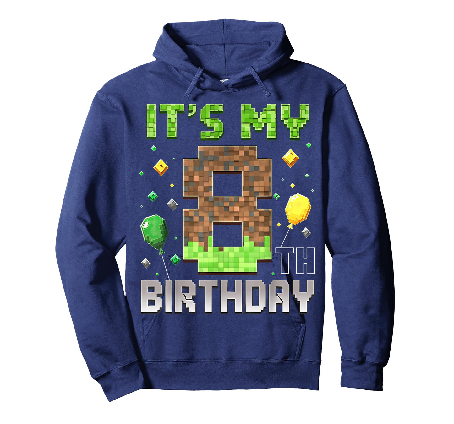 Kids 8th Birthday Gamer Pixel 8 Years Old Video Game Party T-Shirt