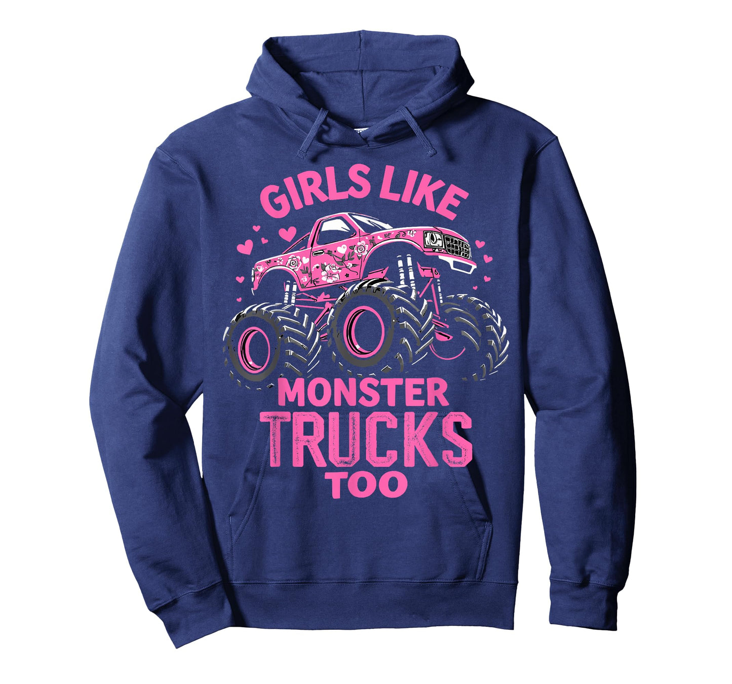 Monster Truck Girls Funny Girls Like Monster Trucks Too Pink T-Shirt