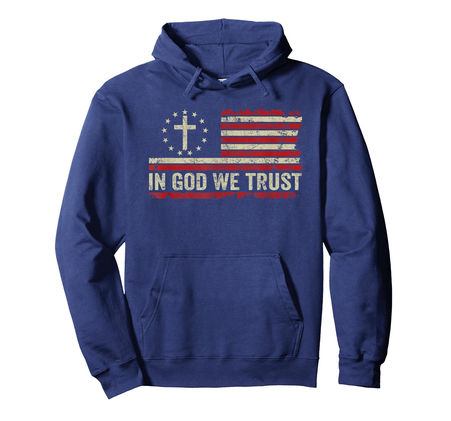 In God We Trust - Vintage American Flag Cross Patriotic T-Shirt