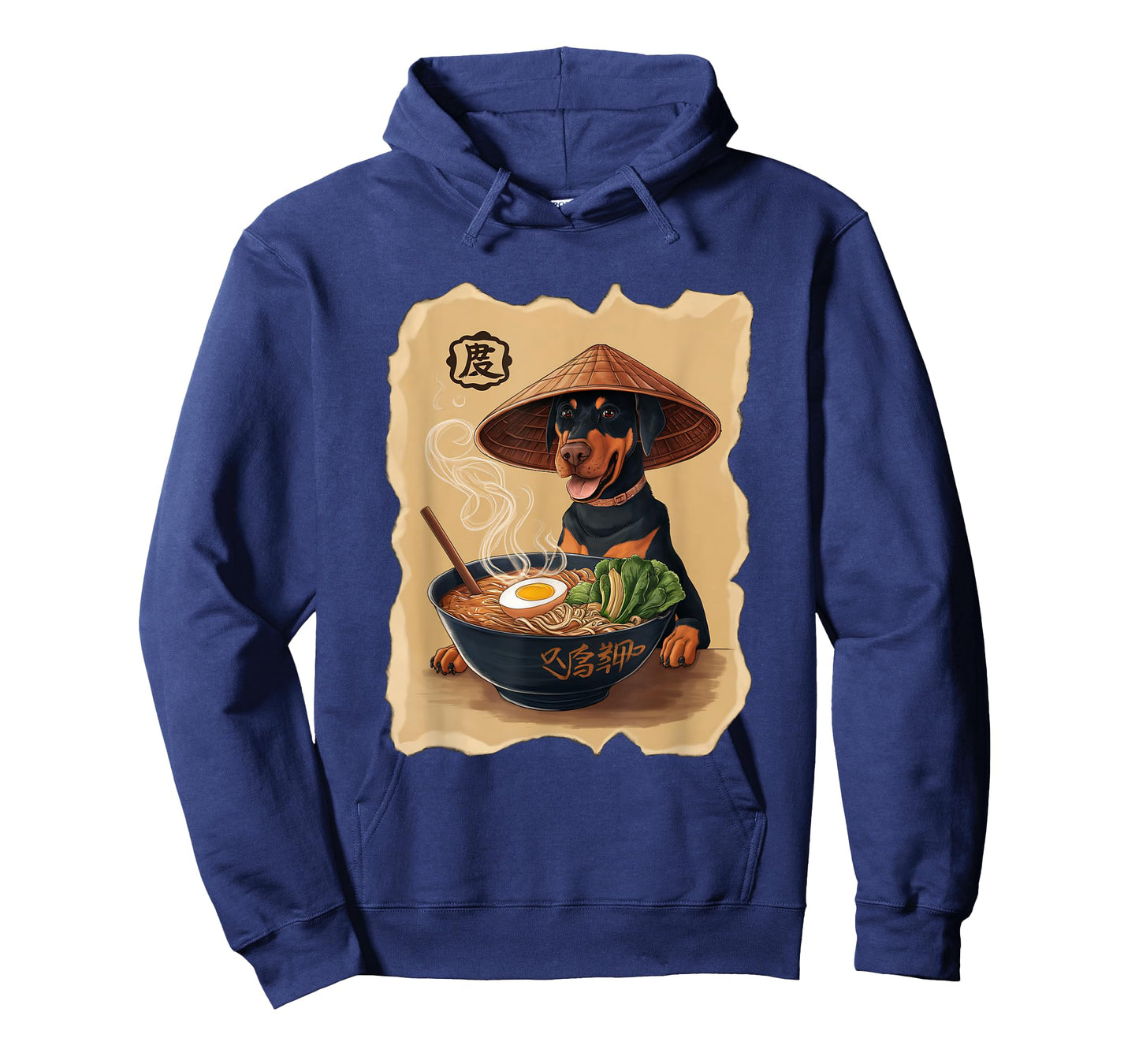 Men Woman Kawaii Eating Ramen Japanese Doberman T-Shirt