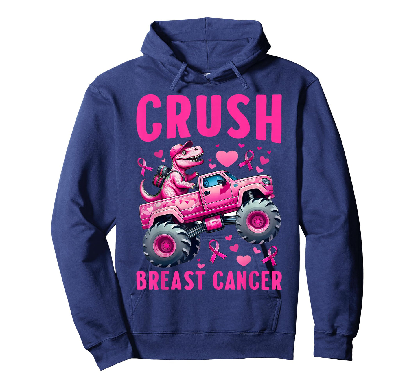 Crush Breast Cancer Awareness Monster Truck Toddler Boy Kids T-Shirt