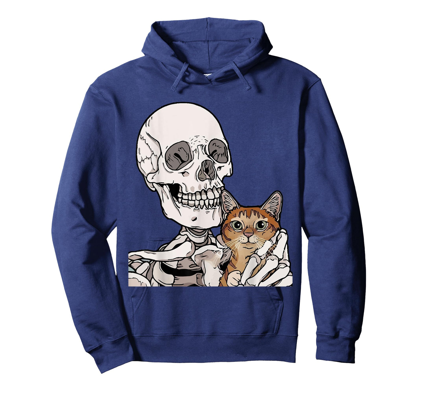 Skeleton Holding A Cat Shirt Lazy Halloween Costume Skull T-Shirt