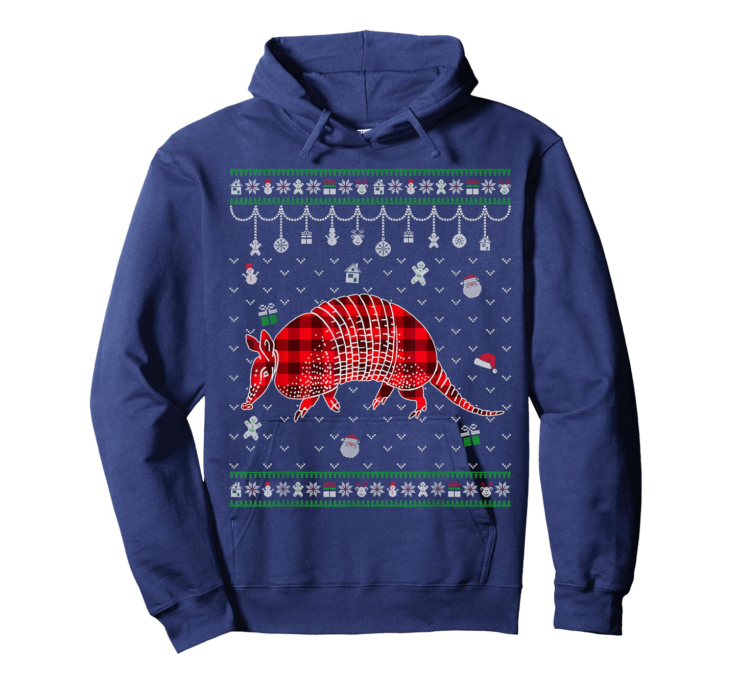 Red Plaid Armadillo Lover Funny Ugly Christmas Sweater T-Shirt