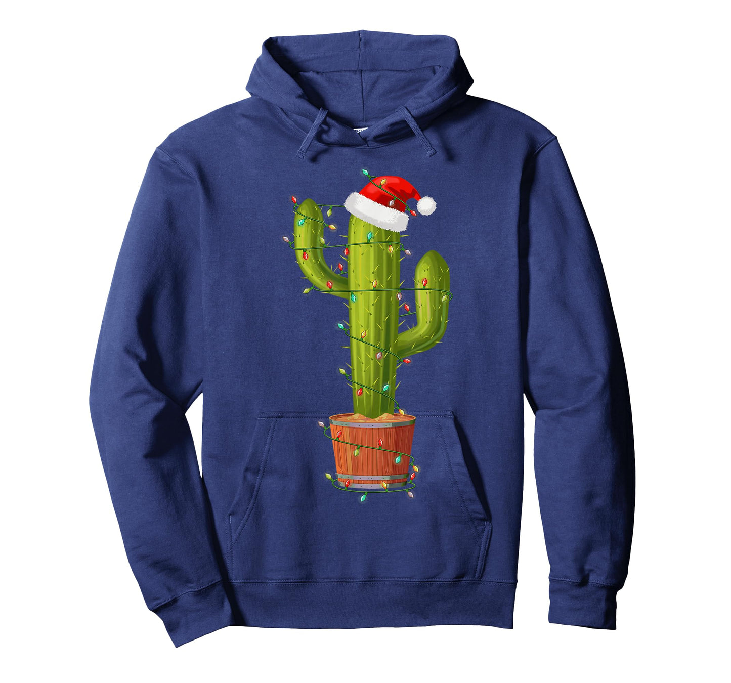 Funny Cactus Santa Hat Xmas Tree Lights Merry Christmas PJS T-Shirt