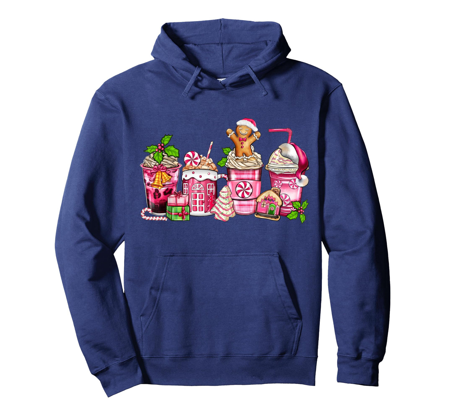 Coffee Christmas Gingerbread Pink Women Latte Cozy Winter T-Shirt