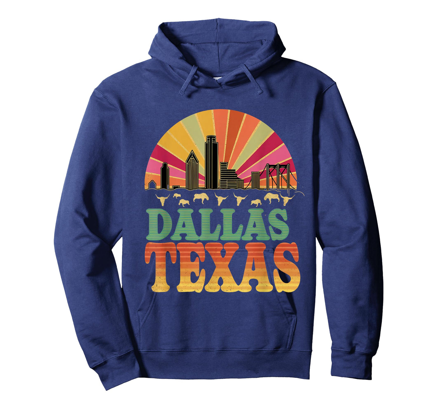 Vintage Dallas Texas Skyline Cityscape Retro Style T-Shirt