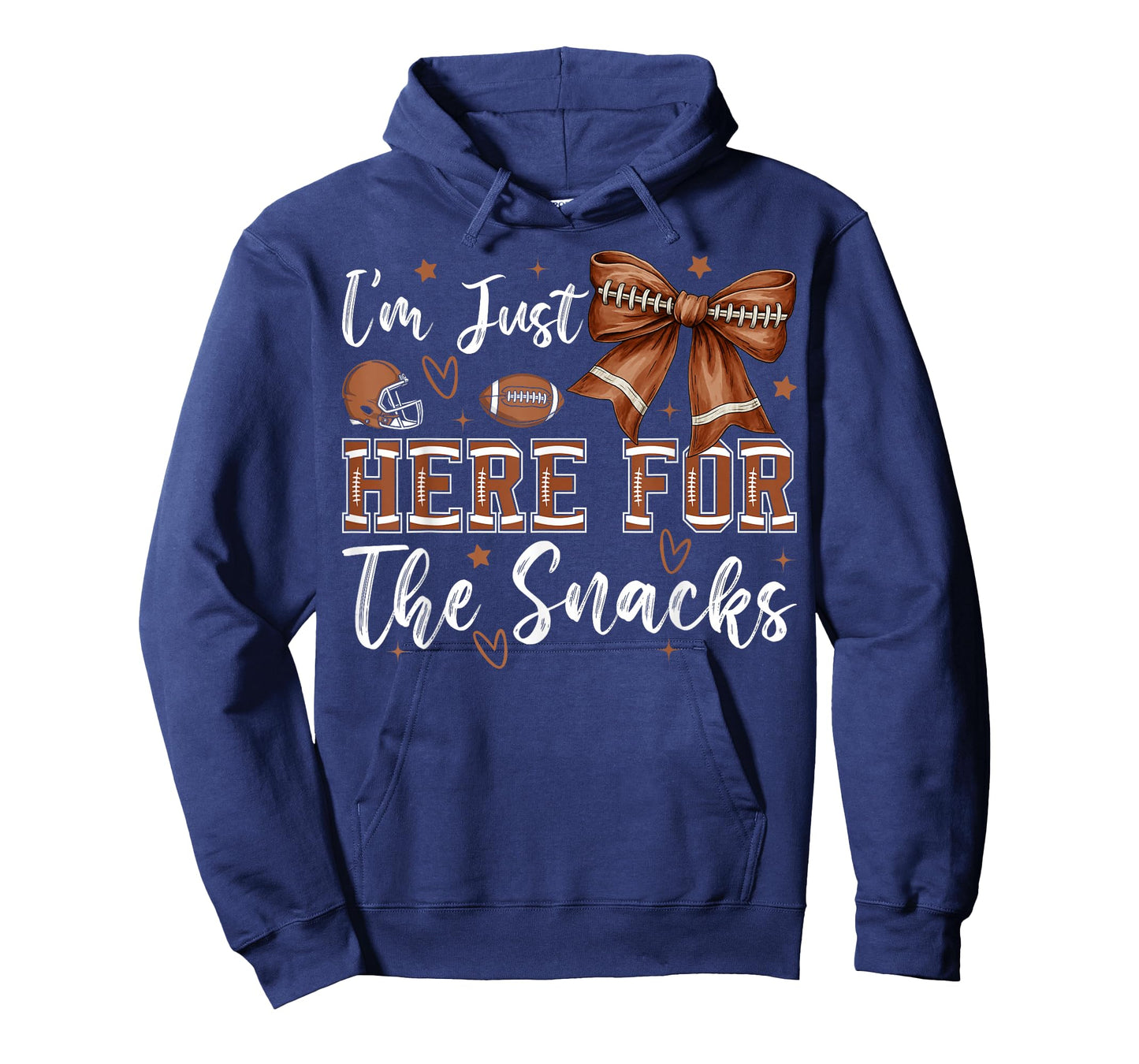 I'm Just Here for The Snacks Football Coquette Game Day Girl T-Shirt