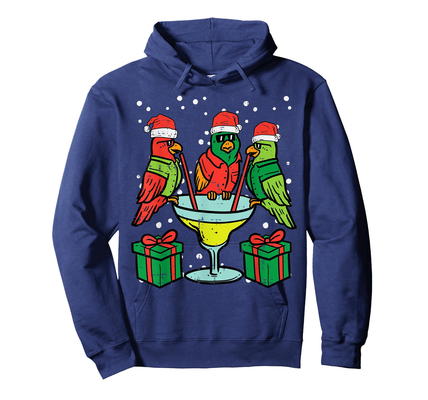 Christmas Parrots Santa Funny Xmas Bird Vacation Men Women T-Shirt