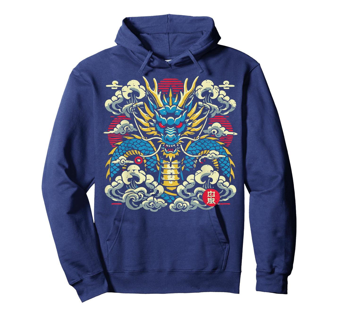 Japanese Dragon Face Clouds Vintage Anime Men Women Kids T-Shirt