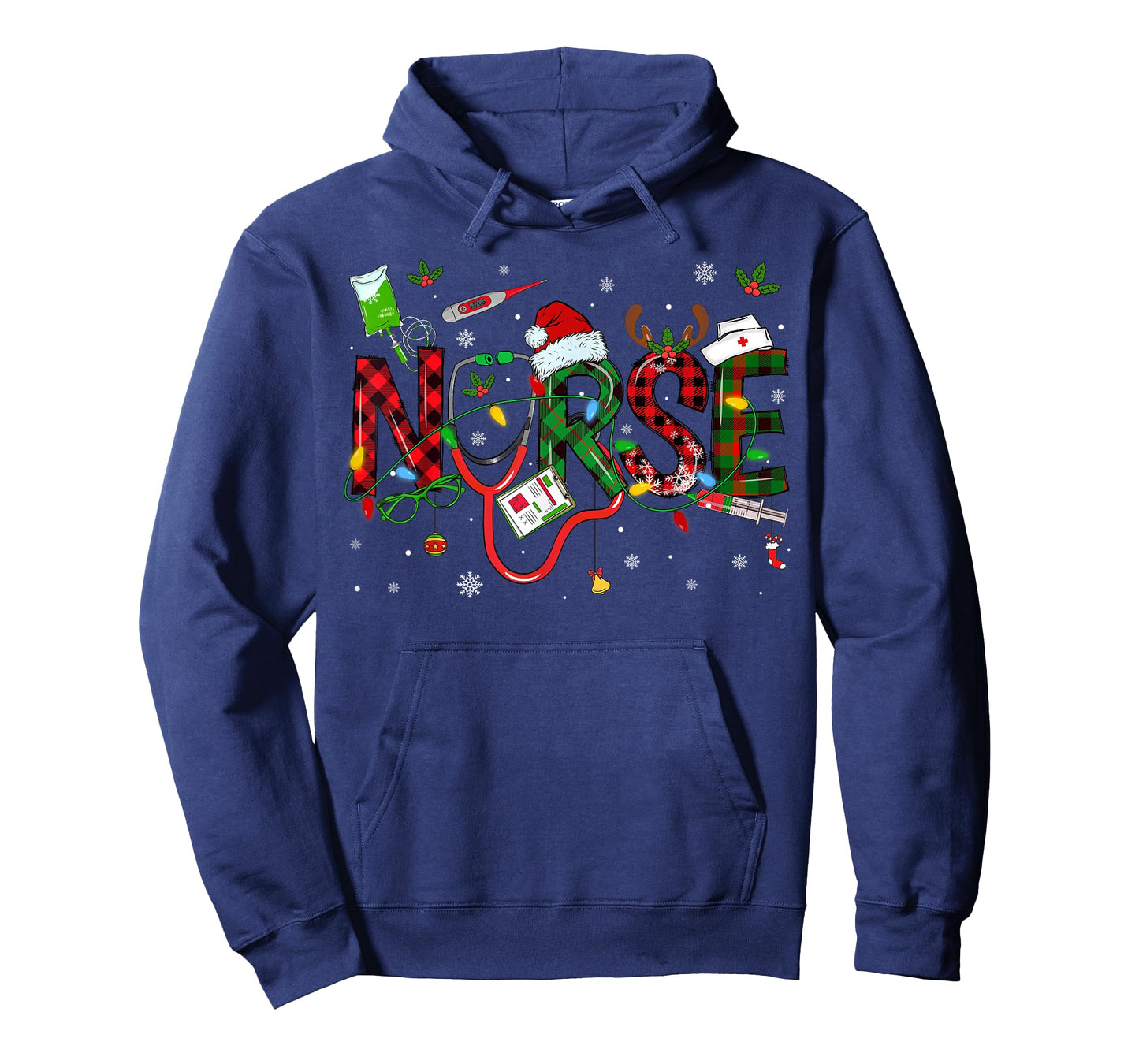 Nurse Christmas Stethoscope Nurses Xmas Scrub Men Women T-Shirt