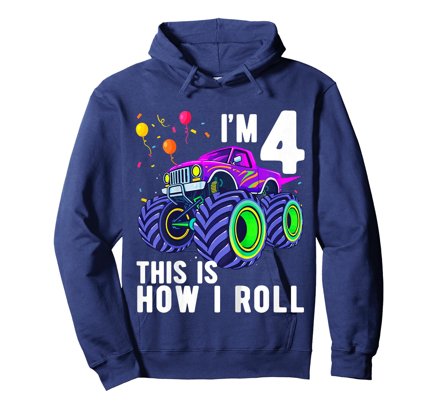Kids Birthday Monster Truck 4 Year Old Boy 4th Birthday Party T-Shirt