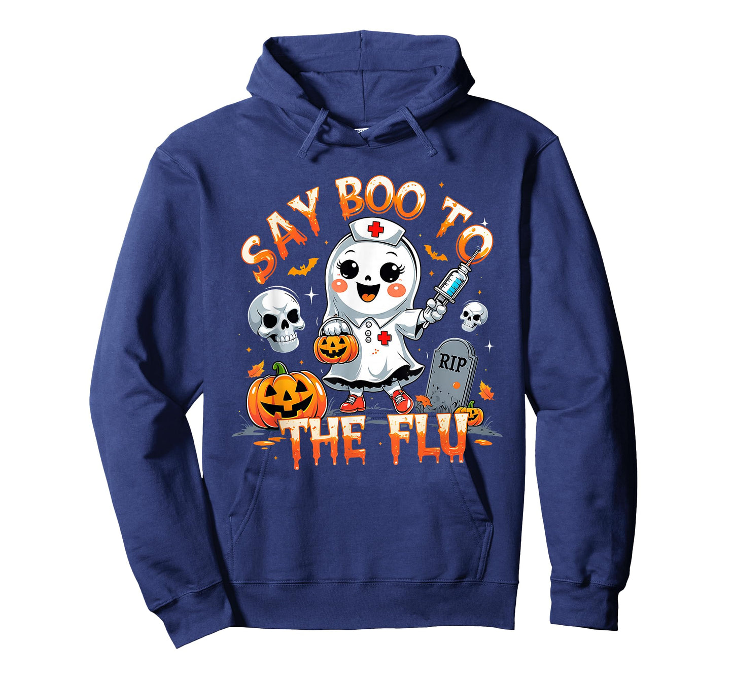 Say Boo to The Flu Ghost Nurse Halloween Costume T-Shirt
