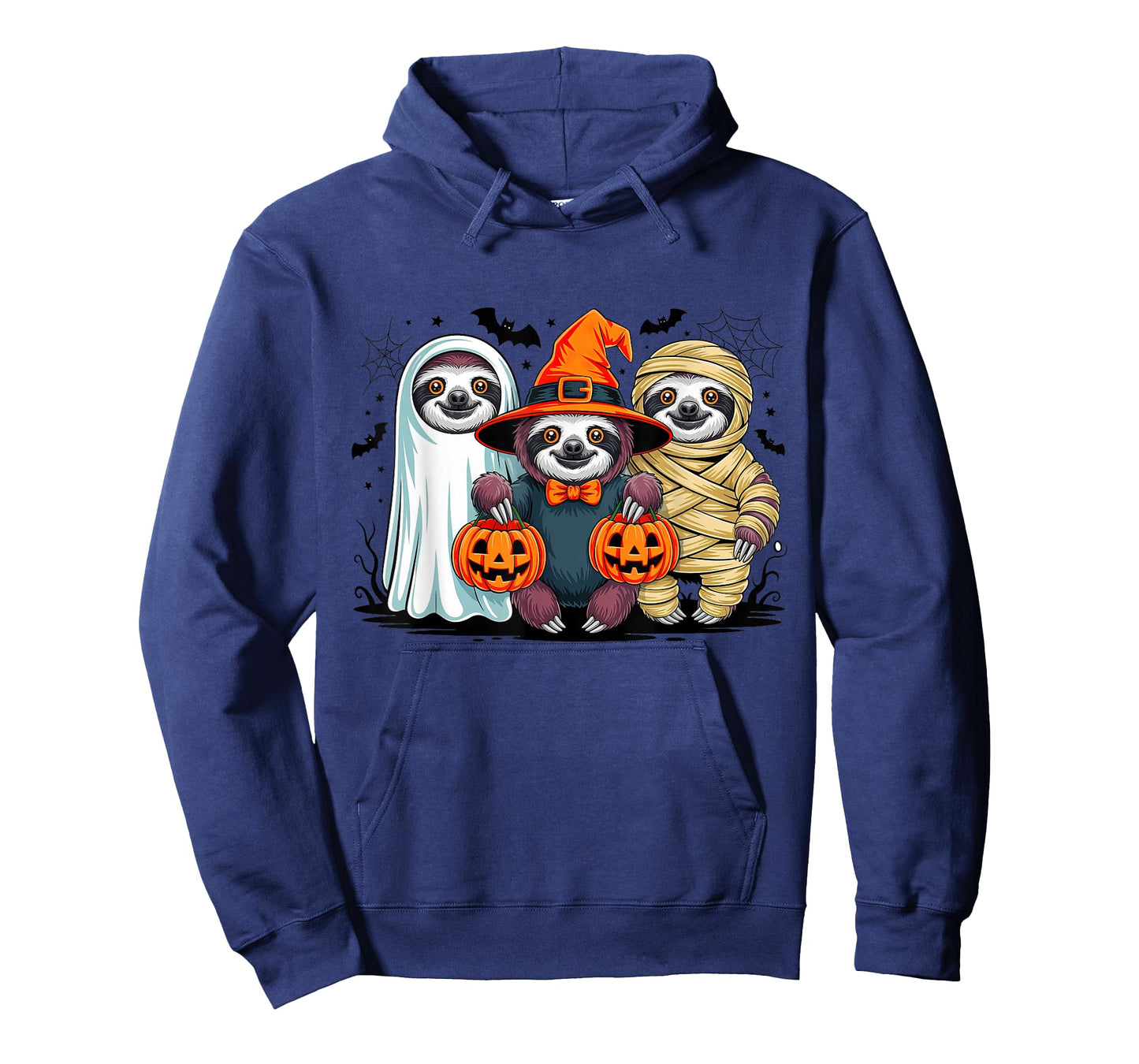 Retro Sloth Witch Scary Halloween Pumpkin Women Men Kids T-Shirt