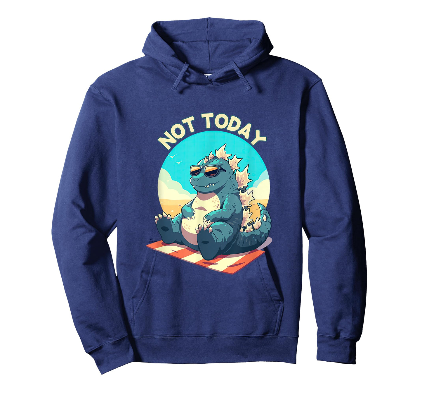 Funny Relaxed Lounging Kaiju Not Today Joke T-Shirt