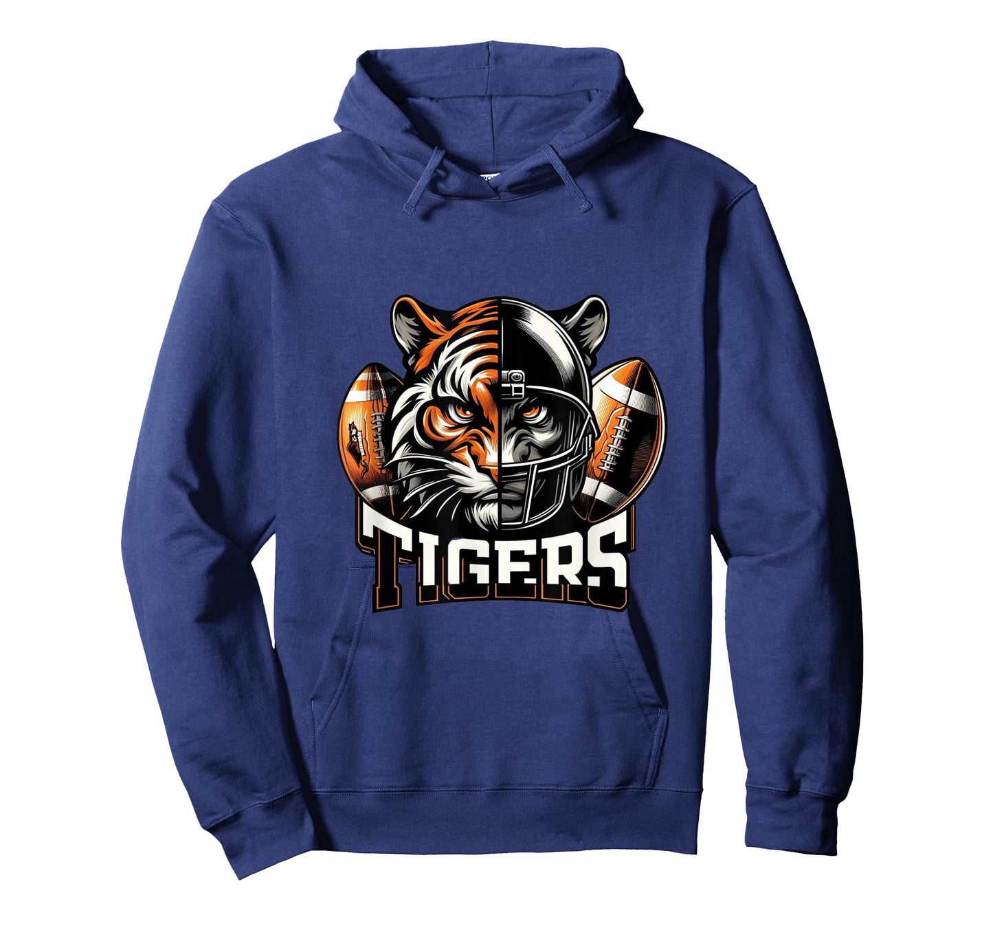 Tigers Football School Sports Fan Team Spirit Graphic Tee T-Shirt