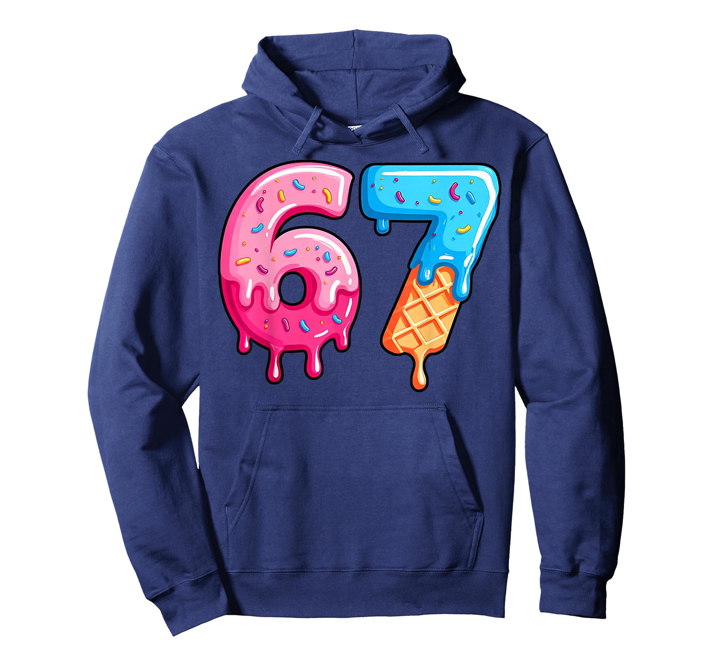 Six Seven Ice Cream Drip Cool Meme 67 Funny Number T-Shirt