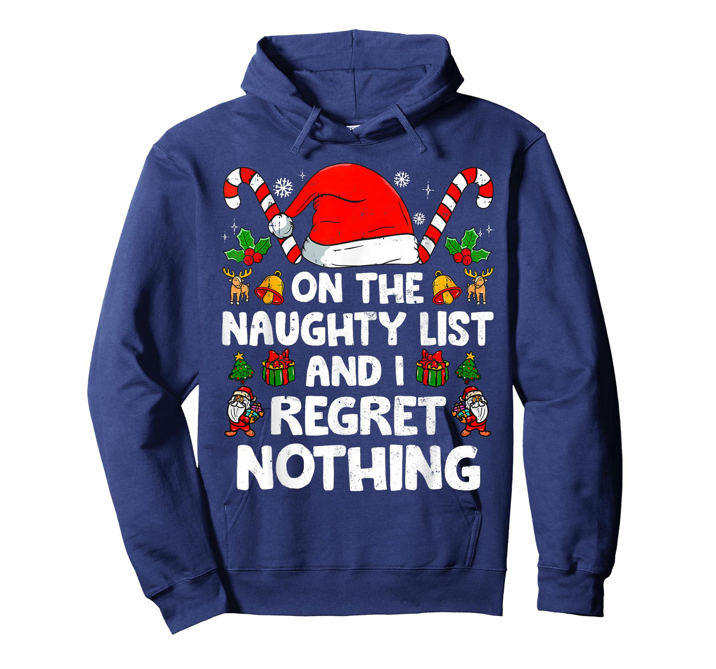 Funny On The List Of Naughty And I Regret Nothing Christmas T-Shirt