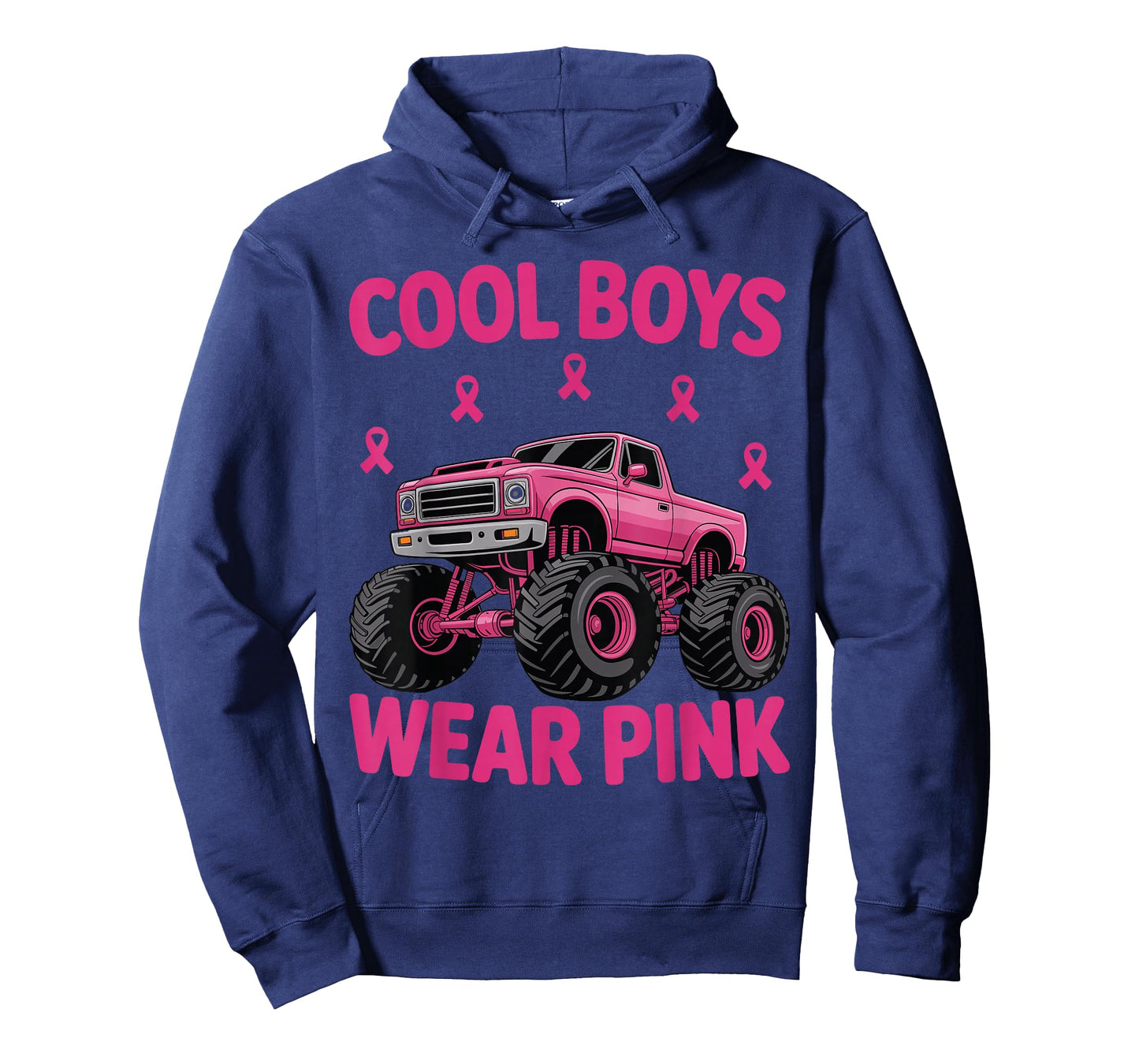 Cool Boys Wear Pink Breast Cancer Awareness Monster Truck T-Shirt