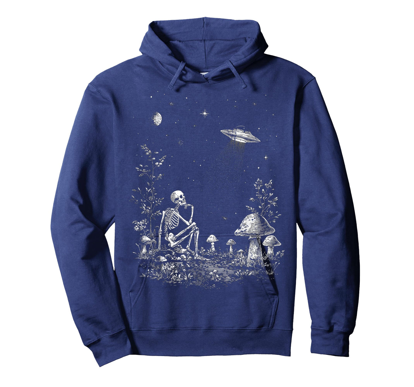 Skeleton UFO Aliens Designer Graphic Novelty T-Shirt