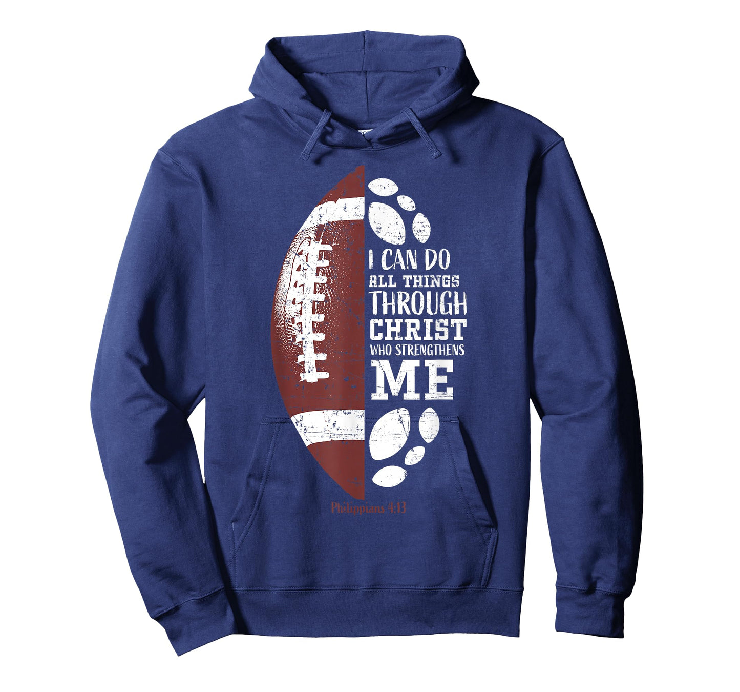Christian Football Philippians 4:13 Religious Verse Faith T-Shirt