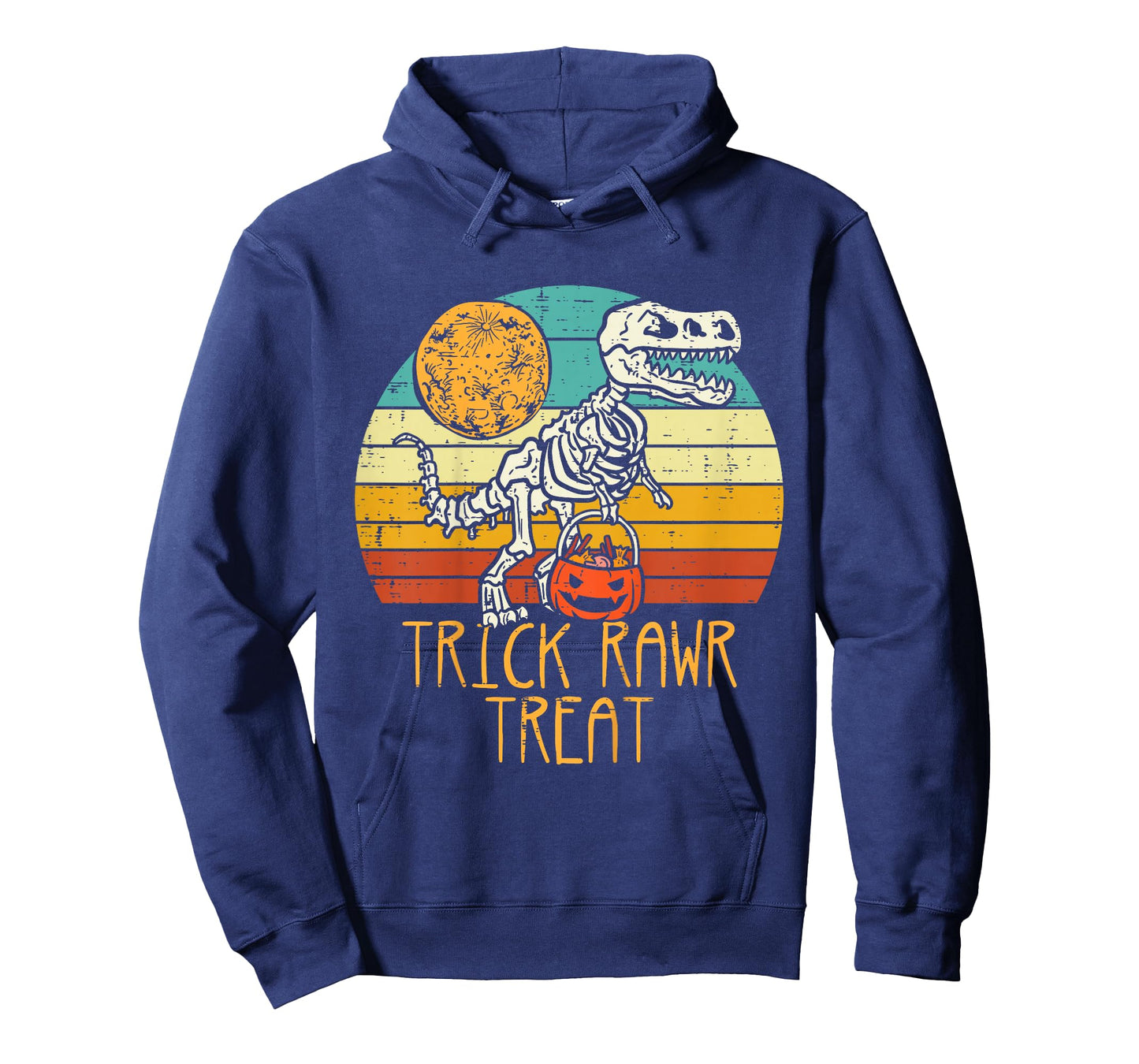 Kids Trick Rawr Treat Skeleton Dino Trex Toddler Boys Halloween T-Shirt