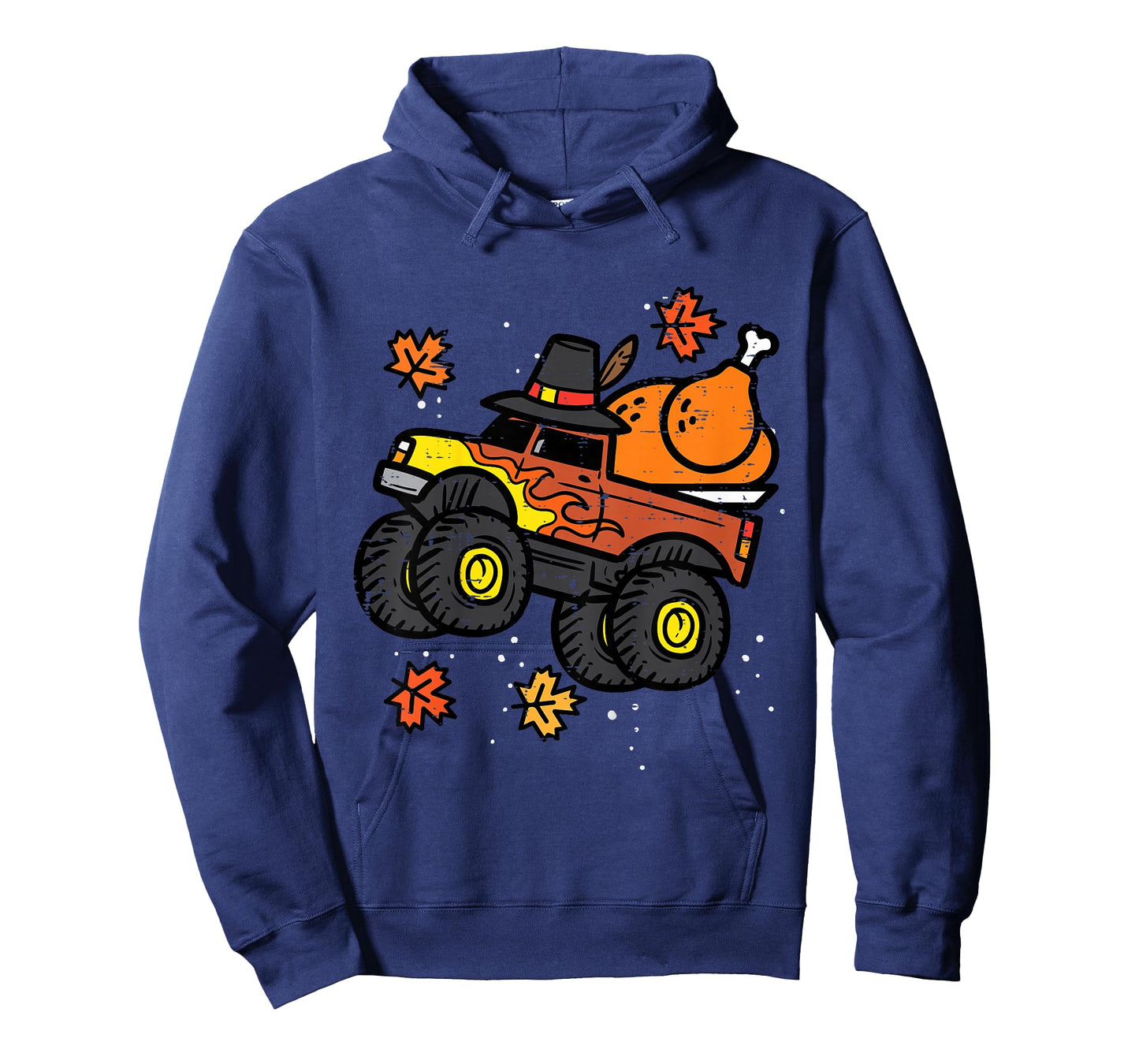 Kids Thanksgiving Monster Truck Turkey Fall Boys Kids Toddler T-Shirt
