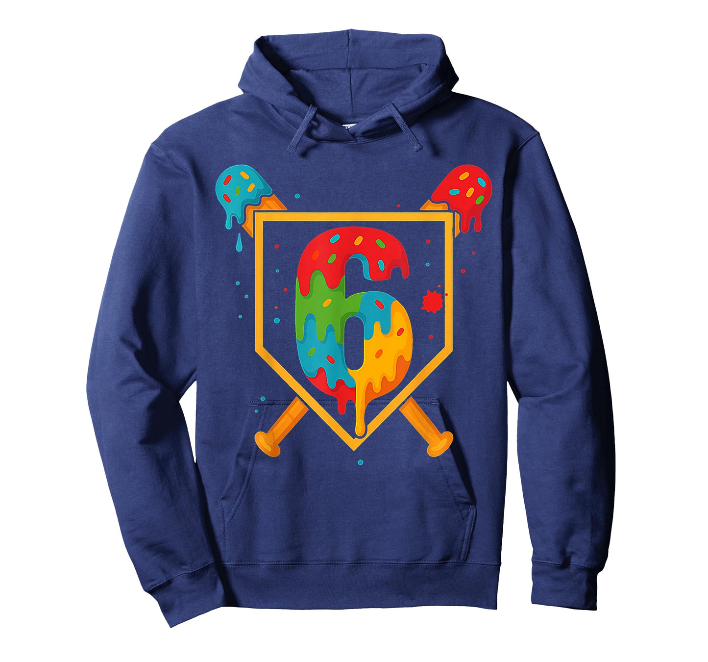 Happy Birthday 6 Year Old Baseball Ice Cream Sprinkle 6 Kids T-Shirt