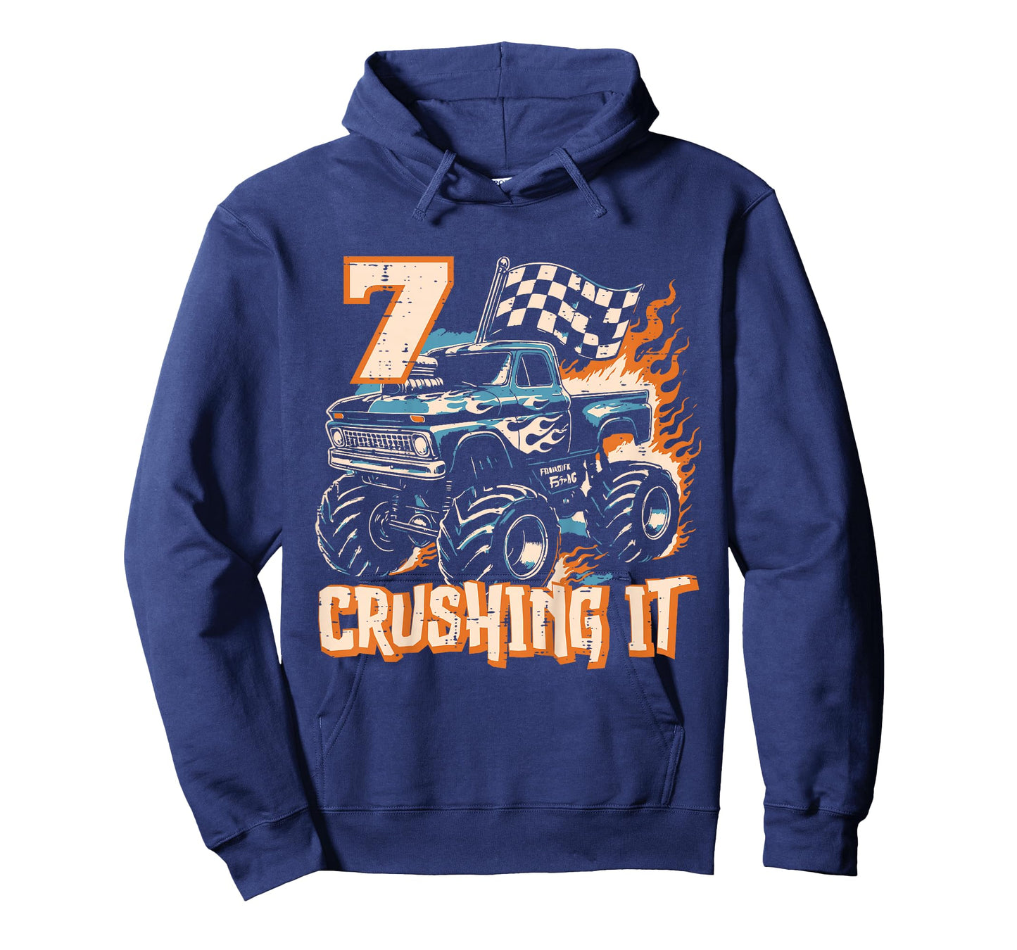 Kids 7 Crushing It Monster Truck Cool 7th Birthday Bday Boys Kids T-Shirt