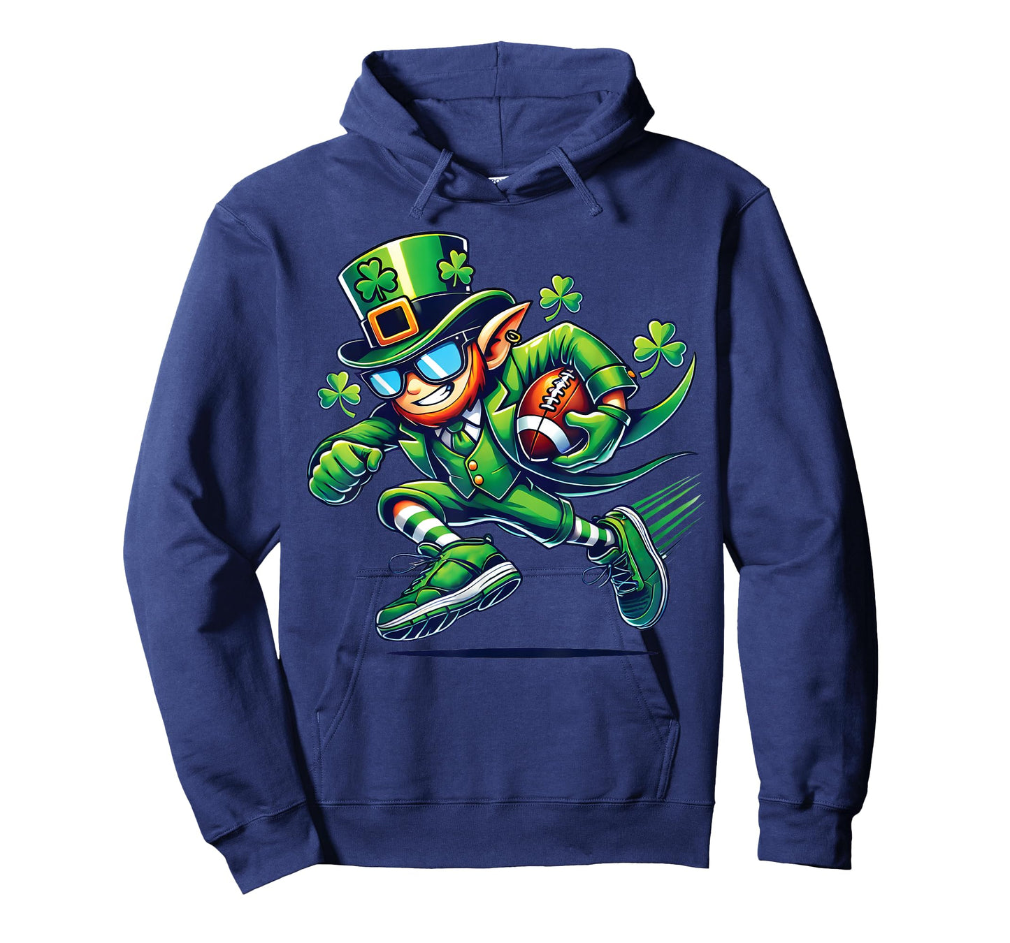 Leprechaun Playing Football Quarterback Receiver St Patricks T-Shirt