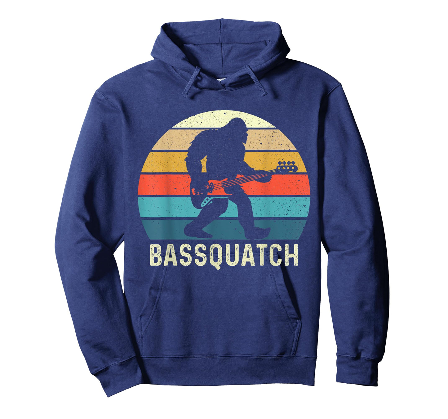 Bassquatch! Funny Bigfoot Guitar Outdoor Retro T-Shirt, Small, Black