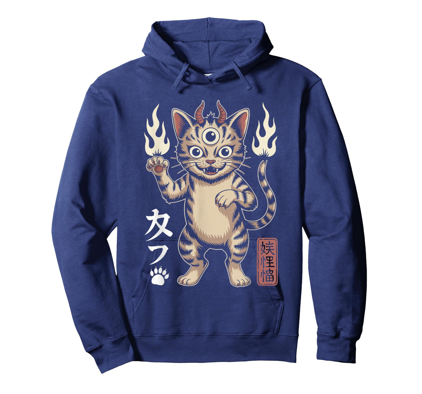 Kawaii Three-Eyed Cat Japanese Demon Anime Creature T-Shirt