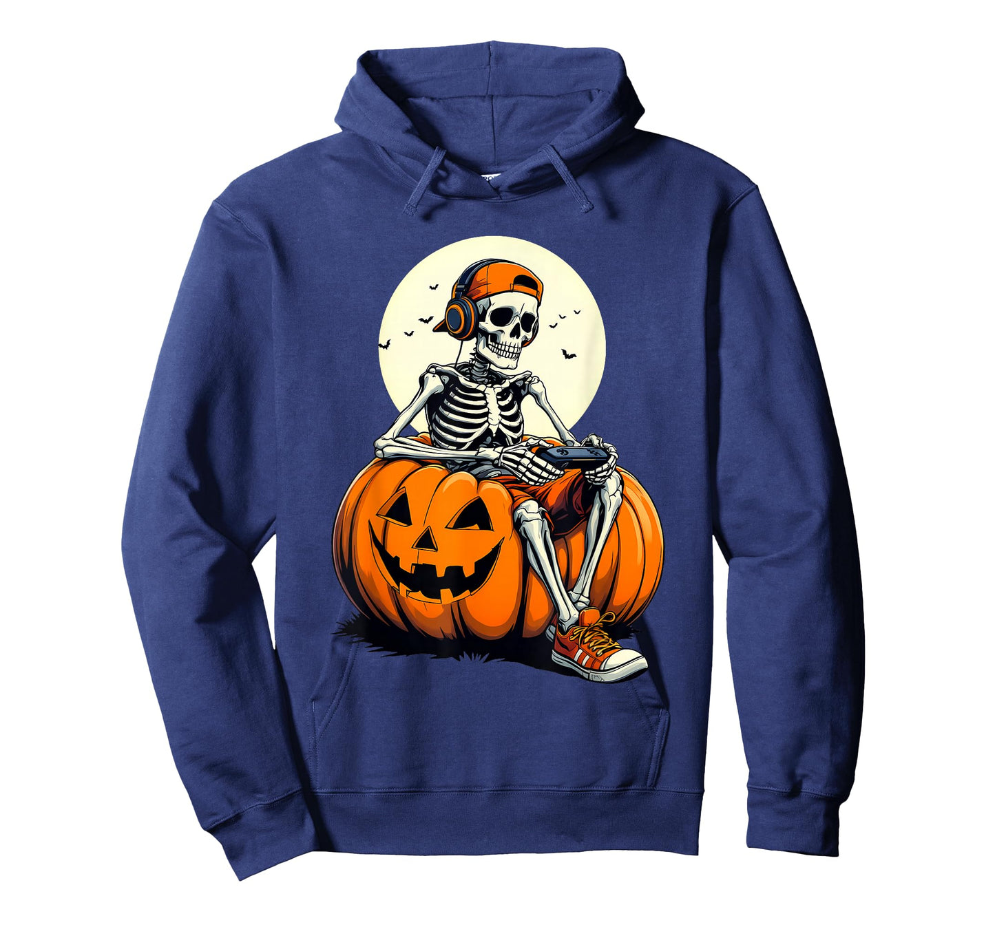 Spooky Pumpkin & Skeleton Gamer Tee | Boys & Kids Halloween T-Shirt