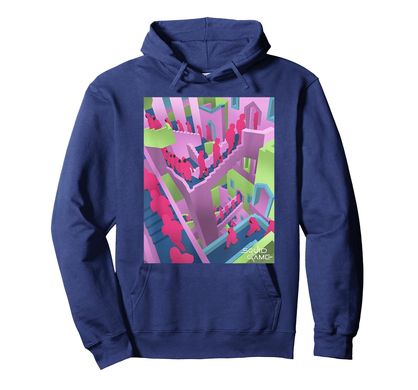 Squid Game Guards Stairs Neon Poster T-Shirt