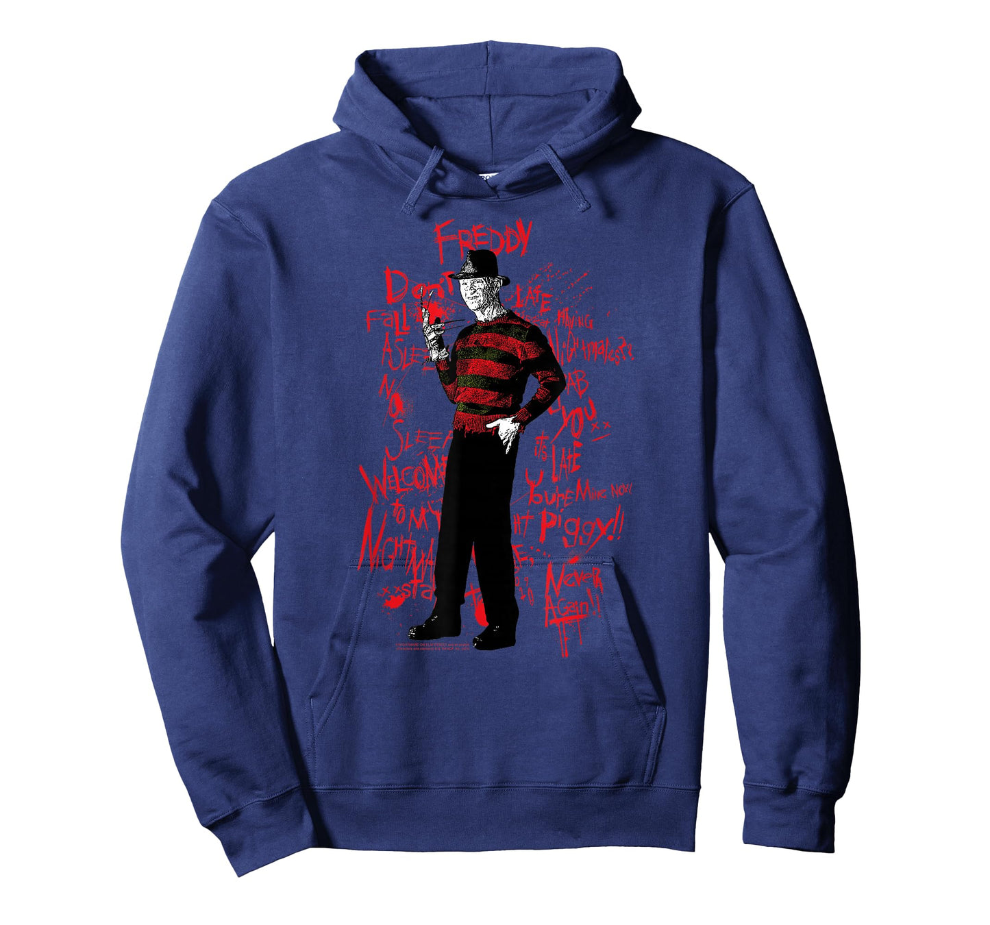 A Nightmare on Elm Street Freddy Sketched Text Horror Movie T-Shirt