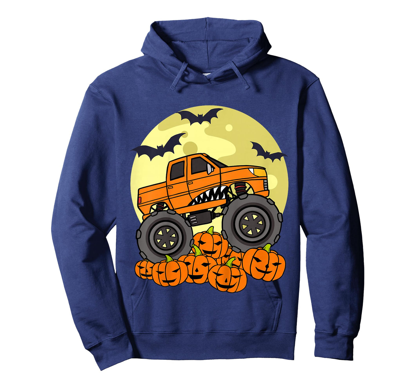 Kids Monster Truck Halloween Moon Jack O Lantern Pumpkin Toddler T-Shirt