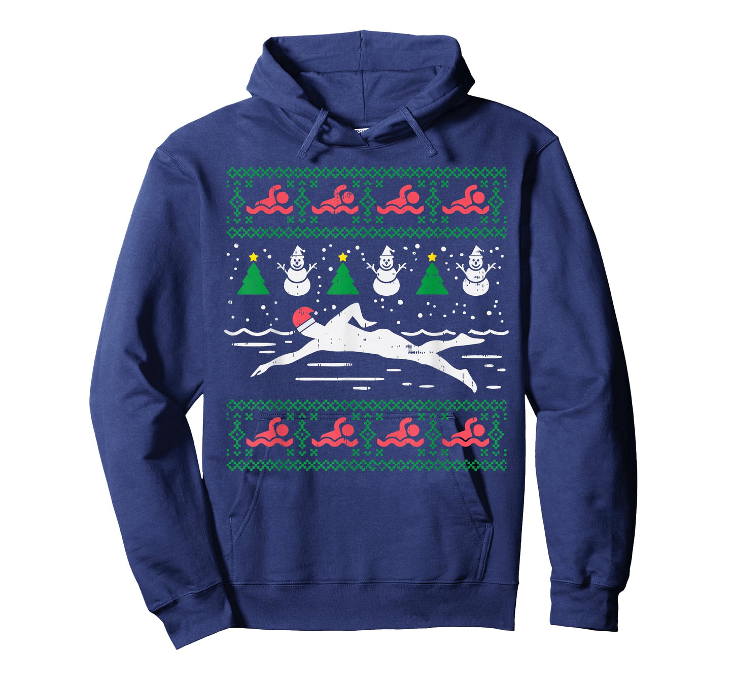 Swimmin Santa Ugly Christmas Sweater Sport Swim Swimmer Gift T-Shirt