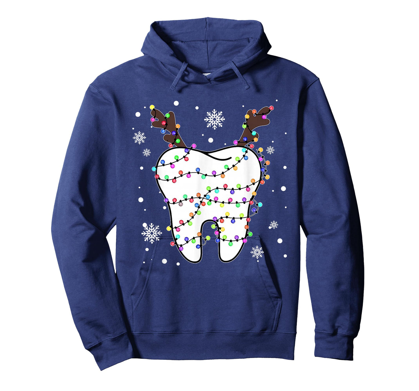 Funny Reindeer Teeth Dental Hygiene Christmas Tree Lights T-Shirt