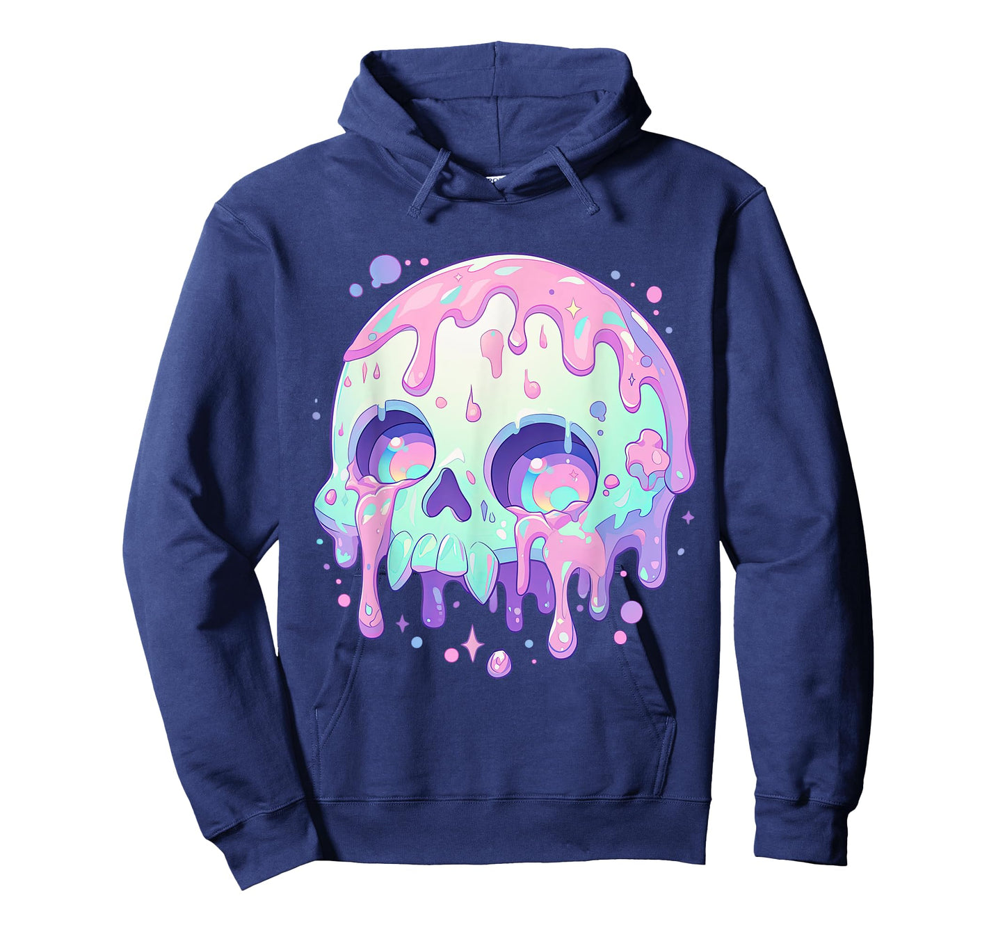Kawaii Pastel Goth Creepy Cute Melty Colorful Skull T-Shirt