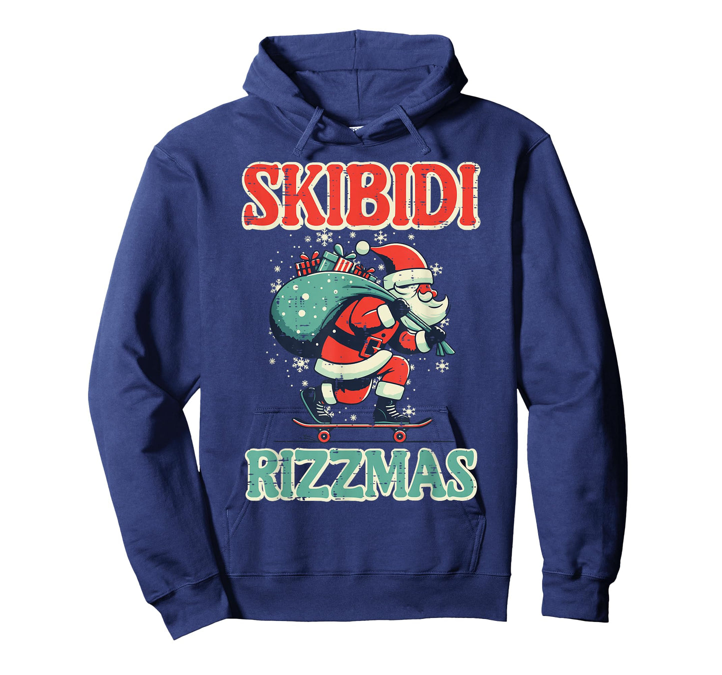 Skibidi Rizzmas Santa Funny Christmas Boys Teens Kids Men T-Shirt
