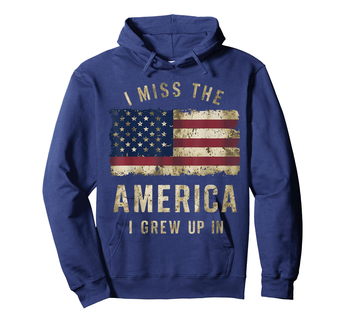 I Miss The America I Grew Up In Vintage American Flag Retro T-Shirt
