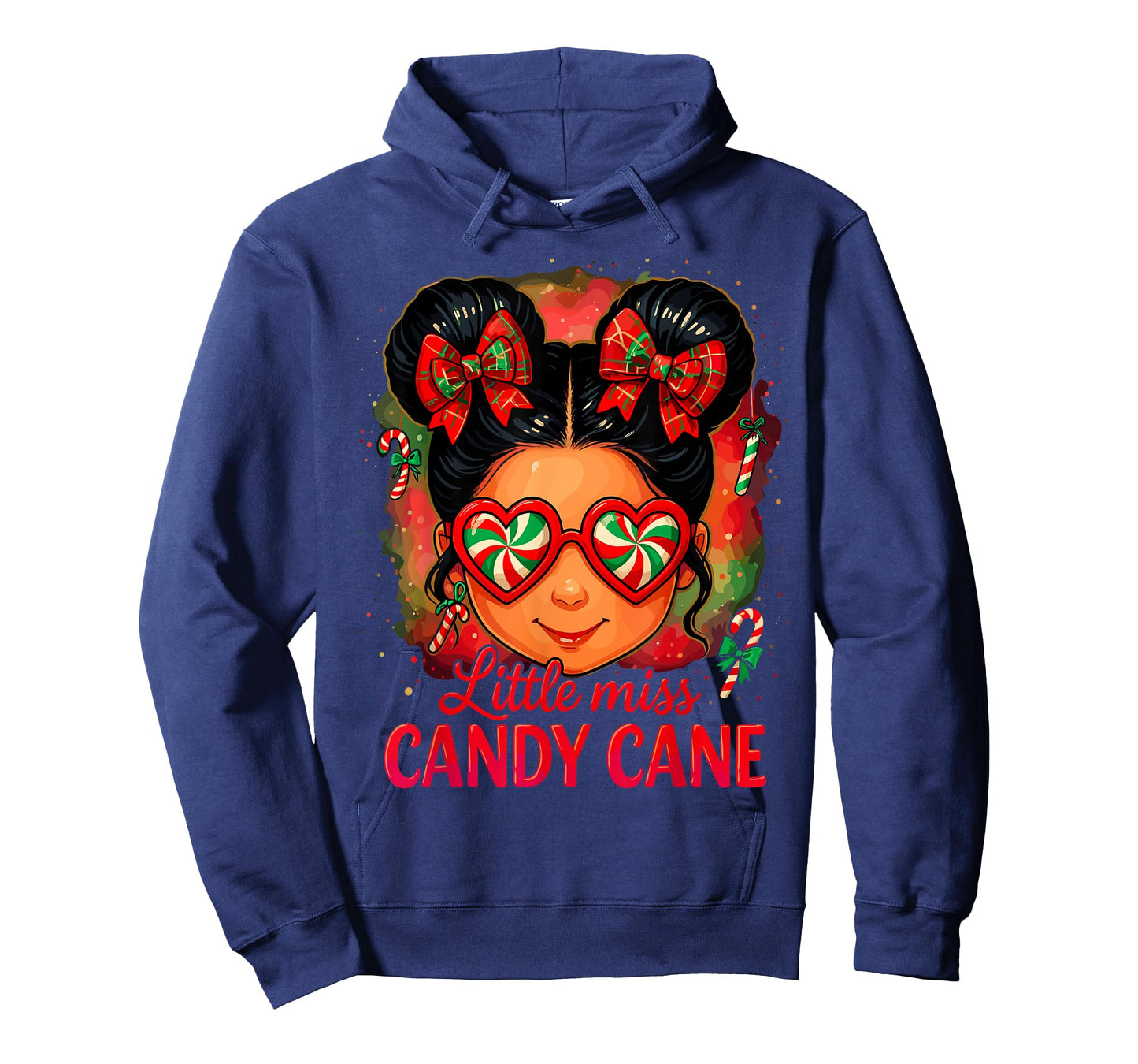 Cute Little Miss Candy Cane Shirt Women, Messy Bun Christmas T-Shirt