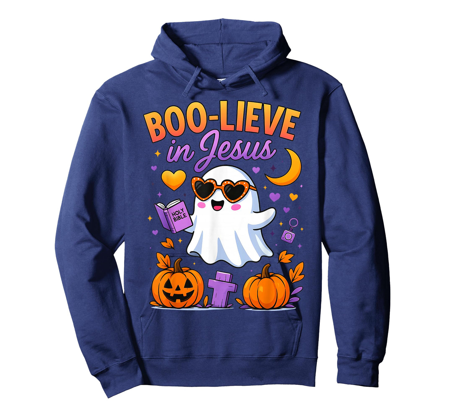 Boo-Lieve in Jesus Pastel Ghost Christian Halloween Funny T-Shirt