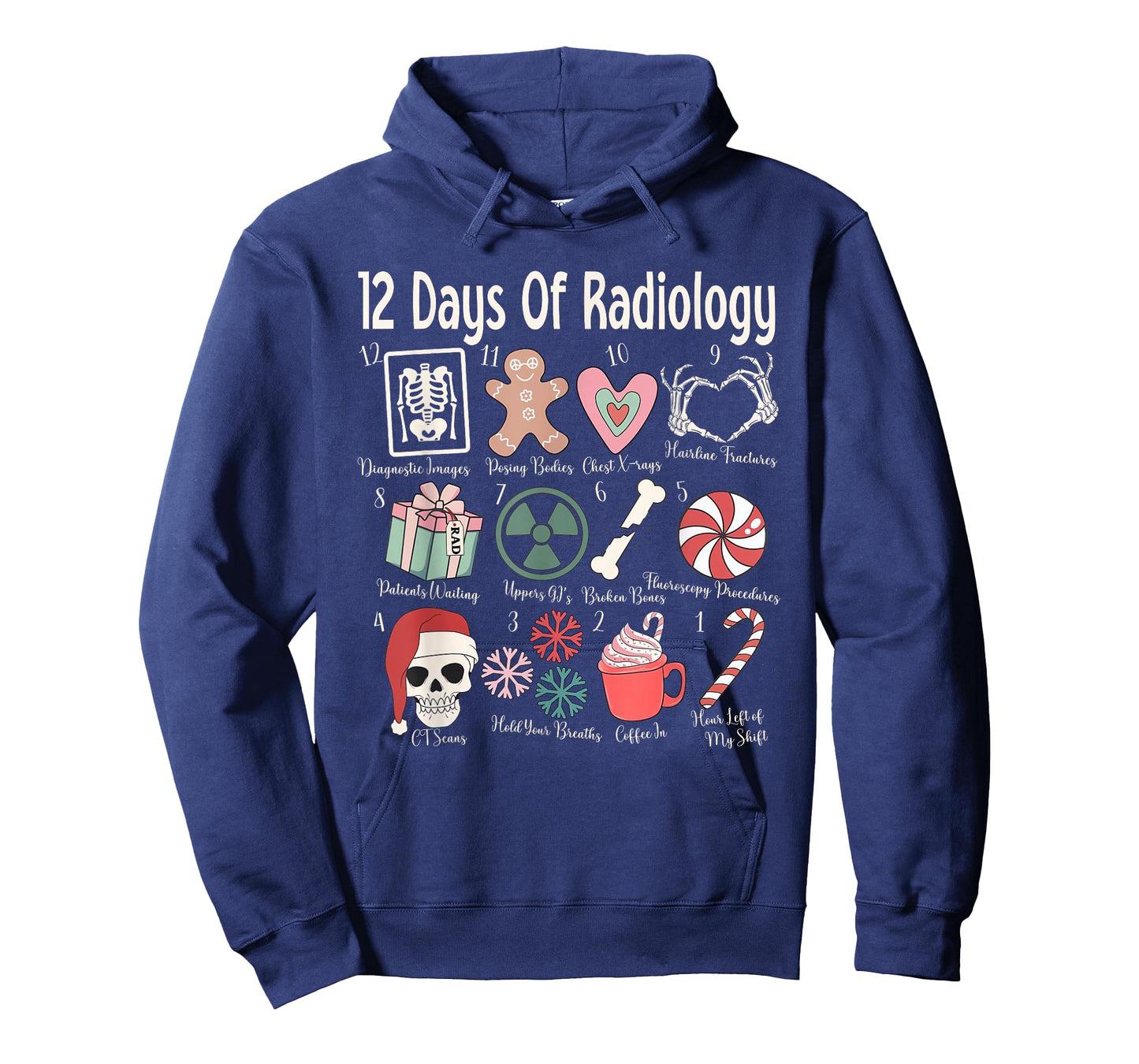 Funny 12 Days of Radiology Rad Tech Crews Merry Christmas T-Shirt