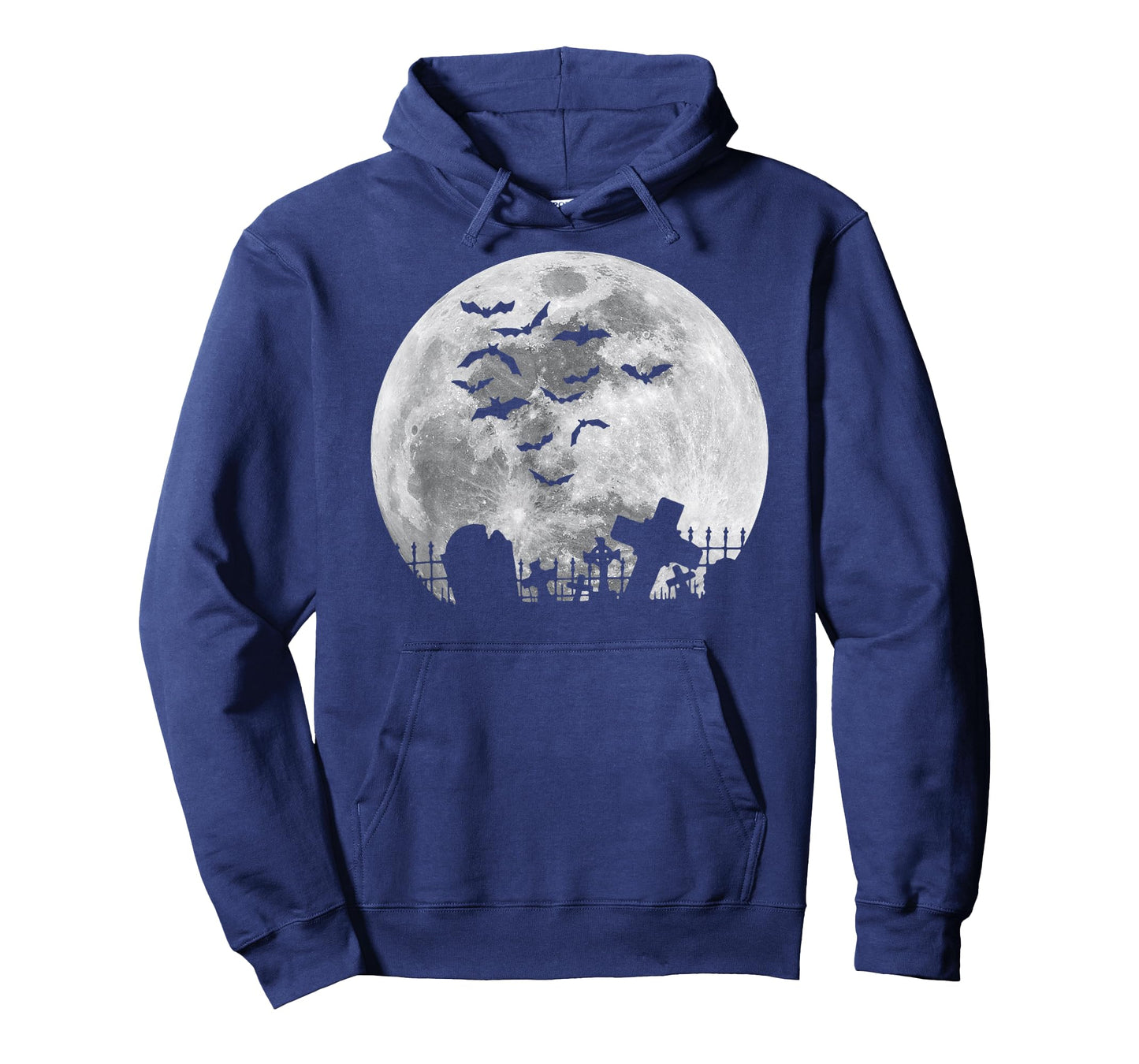 Halloween Full Moon Cemetery Graveyard Spooky Bats Night T-Shirt