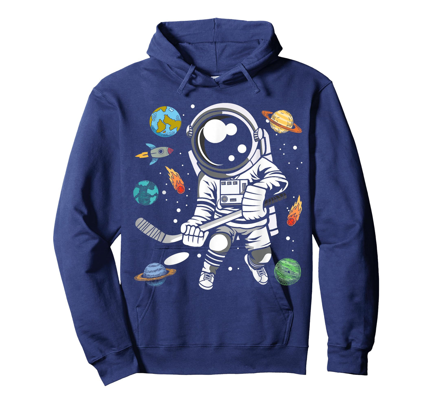 Funny Hockey Player Cosmonaut Outer Space Astronaut T-Shirt