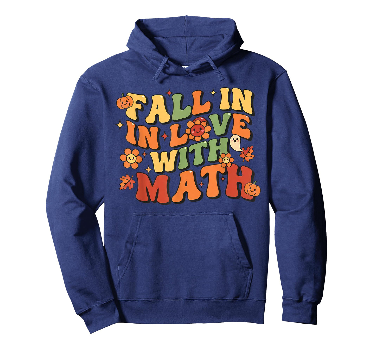 Fall in Love with Math Retro Groovy Teacher Autumn School T-Shirt