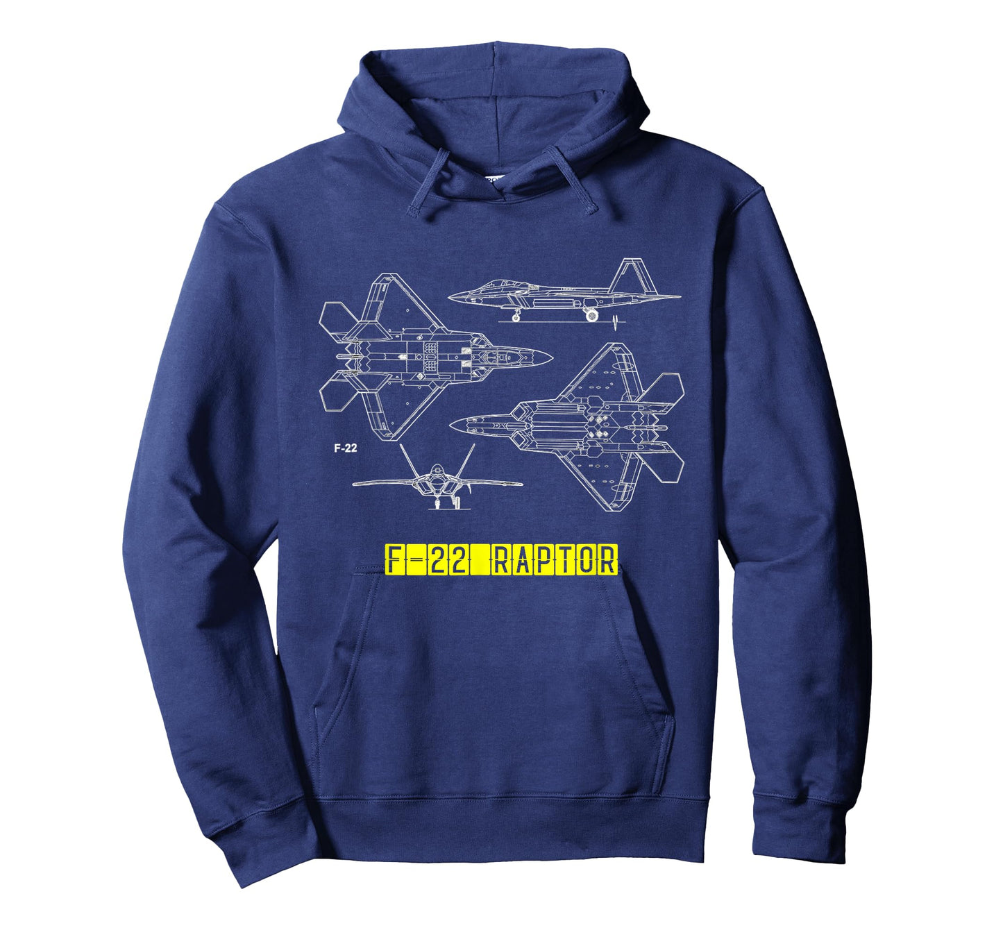 F-22 Raptor Fighter Aircraft Air Force Blueprint Design T-Shirt
