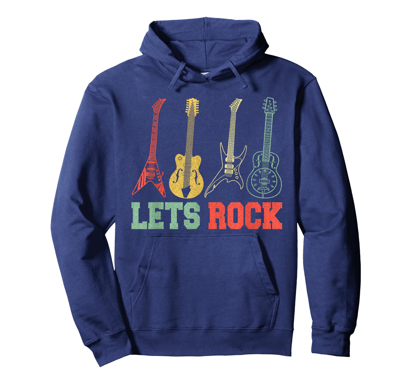 Lets Rock Rock n Roll Guitar Retro T-Shirt Small