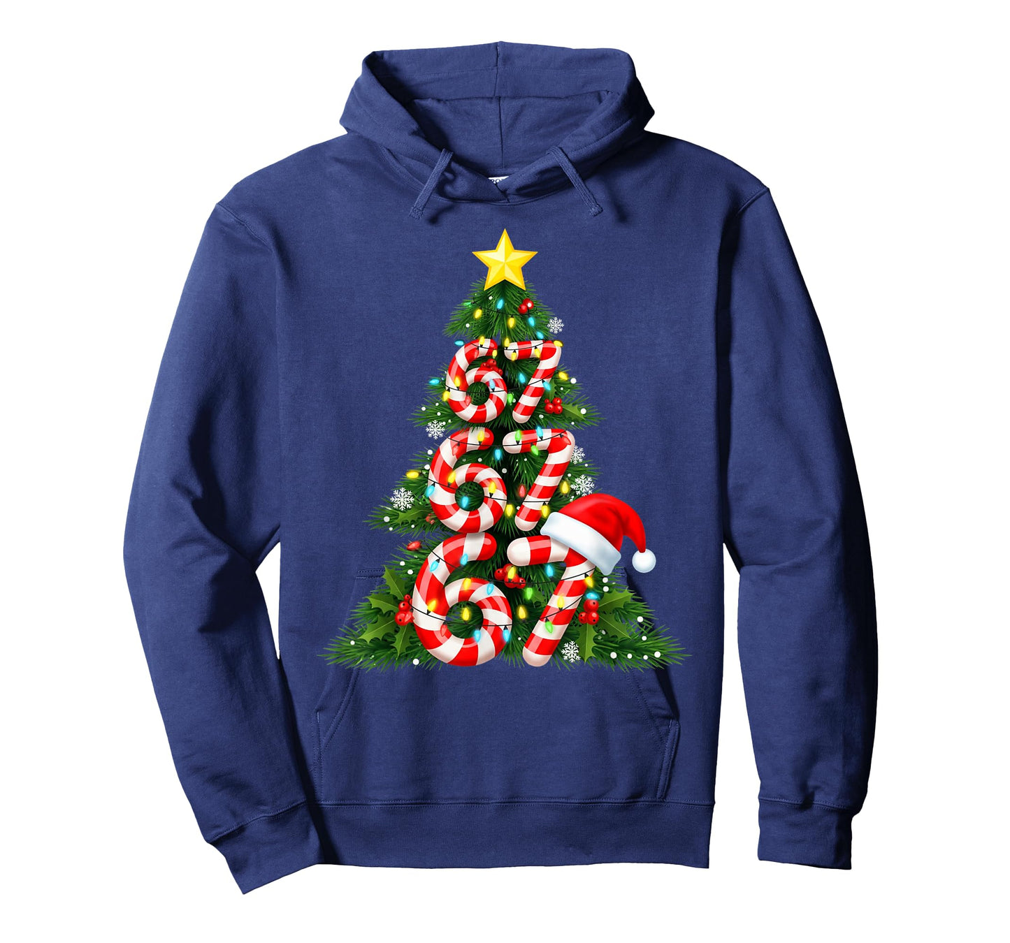67 Christmas Tree Candy Cane Holiday Six Seven Meme Brainrot T-Shirt