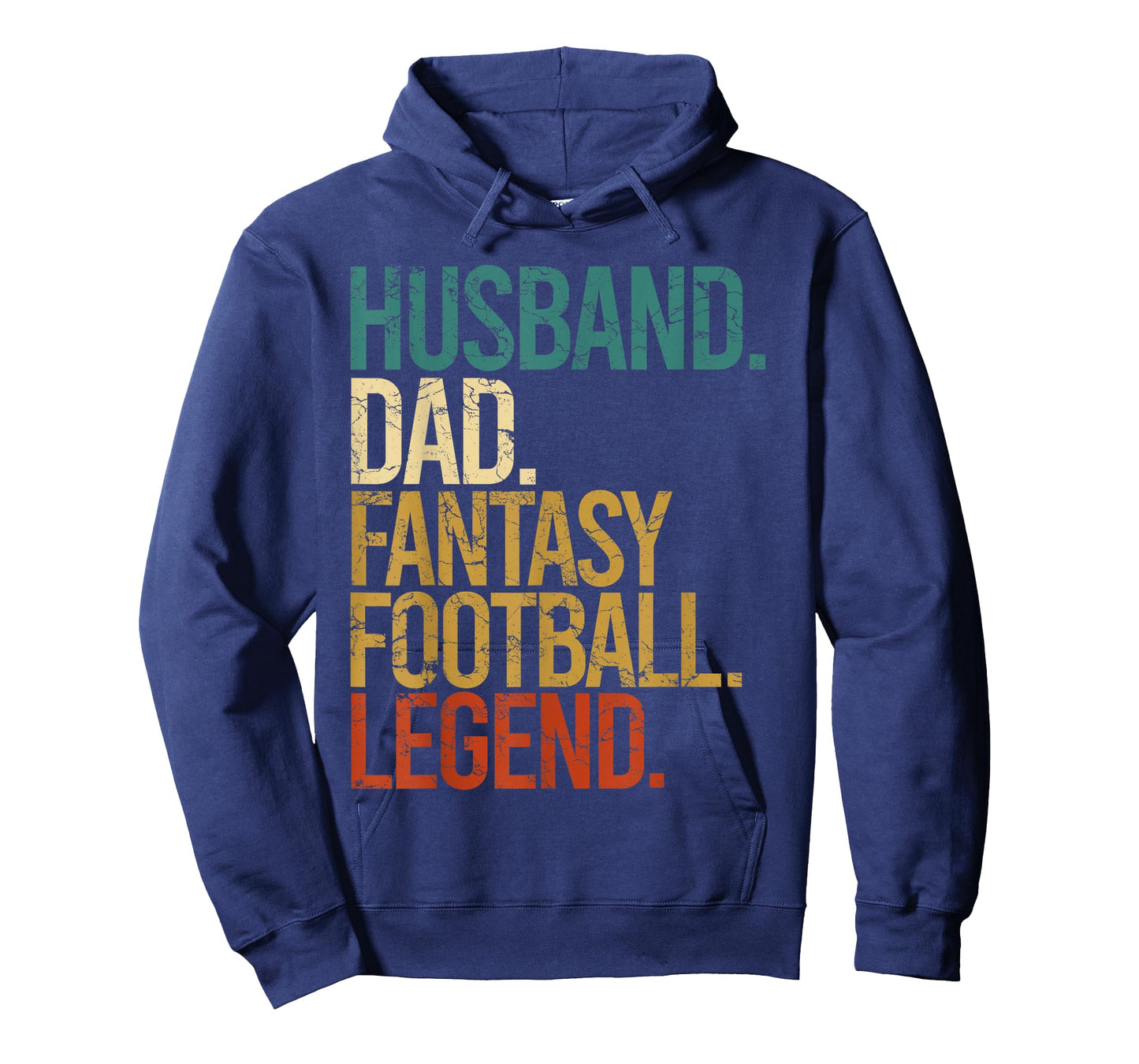 Husband Dad Fantasy Football Legend Funny Men Retro Diy Gift T-Shirt